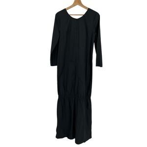 Creatures of Comfort Black Maxi Dress Cotton Poplin Sz 6
